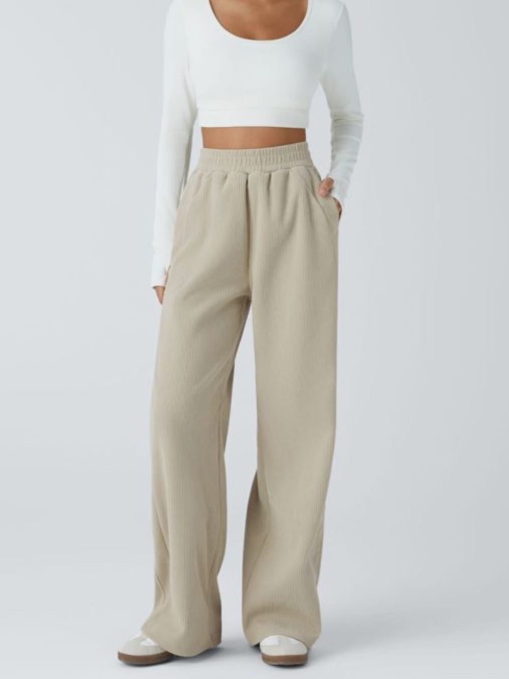 HALARA High Waisted Baggy MOP CORDUROY CASUAL PANTS Size XL